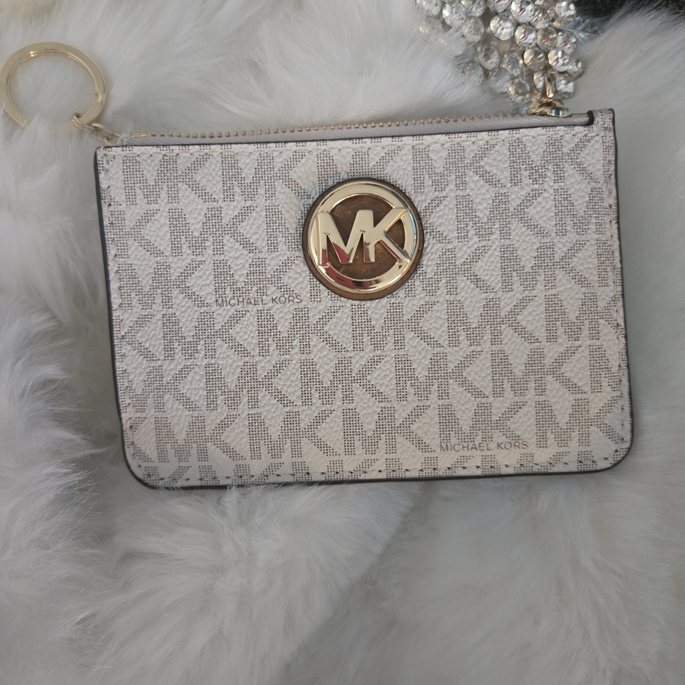 Michael Kors White Logo Wristlet
